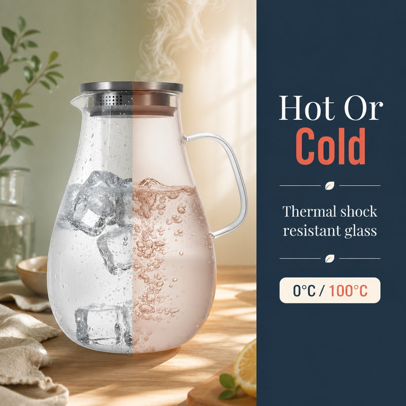 One Gallon Delight Glass Pitcher with Lid