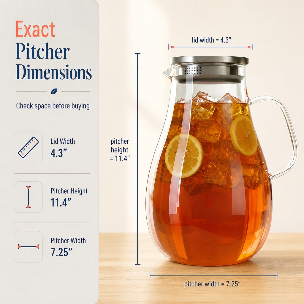 One Gallon Delight Glass Pitcher with Lid